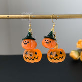 Pumpkin Halloween Earrings Dangle, Pumpkin Earrings, Unique Halloween Earrings Dangle